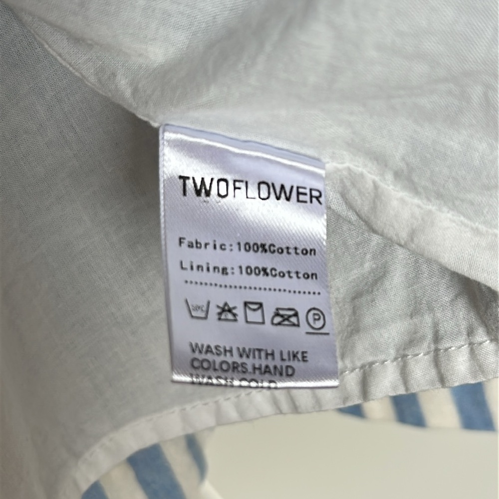 Blue and White Smocked and Striped Kids Dress 18M - Picture 3 of 4